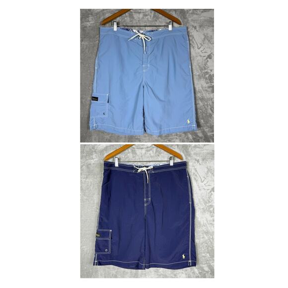 Lot of 2 Polo Ralph Lauren Swim Trunks Mens‎ 2XL Blue - Picture 1 of 13